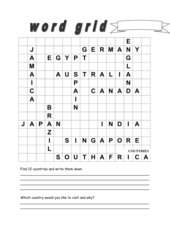 Word grid countries