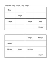 Sudoku - Wörter mit ng