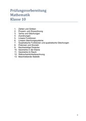Zentrale Prüfungen Stoffübersicht Mathematik (NRW)