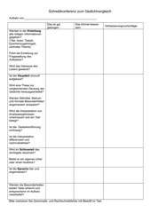 Checkliste für eine Schreibkonferenz zum Gedichtvergleich