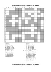 Crossword Puzzle Irregular Verbs