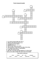 food crossword puzzle