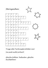 Zahlenrätsel zu den Tierkreis-Sternzeichen