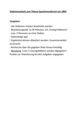 Stationenarbeit Aufklärung/Sturm und Drang; Epochenumbruch um 1800