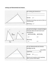 Regelblatt Umfang und Flächeninhalt beim Dreieck