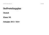 Stoffverteilungsplan, Deutsch, 6.Klasse, Förderschule