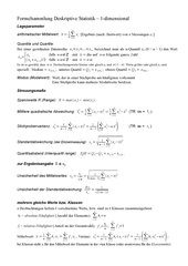 Formelsammlung zur deskriptiven Statistik (1- und 2-dim.)