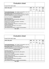 Evaluation sheet story writing Sek. I