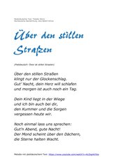 Niederdeutsche Lieder auf Hochdeutsch (Teil 1: Öwer de stillen Straaten / Über den stillen Straßen)