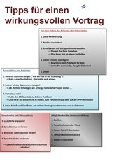 Tipps für einen wirkungsvollen Vortrag/Referat/Präsentation