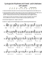 Synkopische Rhythmen mit Viertel- und Achtelnoten und - pausen AB 3