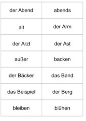Grundwortschatz 3. Klasse, Bayern, kleine Wortkarten