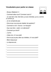 Sätze für den Französischunterricht