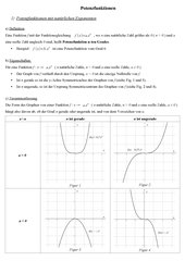 9.Klasse Zusammenfassung Potenz- und Exponentialfunktionen