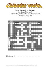calendar words crossword