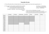 My day - Timetable. AB zum Üben von Verabredungen und Uhrzeiten