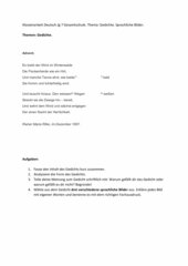 Klassenarbeit Gedicht/sprachliche Mittel