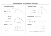 Zusammenfassung zu Berechnungen am Dreieck