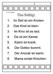 Leseübungsblatt zur Fibel 'Mimi die Lesemaus' Bayern ab Kk einsetzbar - Sätze