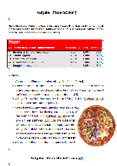 Pizza Kreisausschnitt mit Lösung