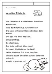 Leseübungsblatt zur Fibel 'Mimi die Lesemaus' Bayern - ab Au au einsetzbar - Tiergeschichte