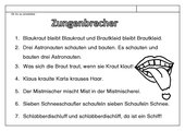 Leseübungsblatt zur Fibel 'Mimi die Lesemaus' Bayern - ab Au au einsetzbar - Zungenbrecher