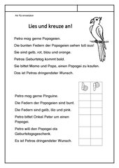 Leseübungsblatt zur Fibel 'Mimi die Lesemaus' Bayern - ab Pp einsetzbar - Textverständnis
