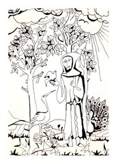 Ausmalbild Franz von Assisi