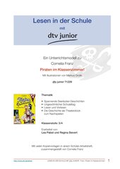 Unterrichtsmodell zum Kinderbuch von Cornelia Franz ›Piraten im Klassenzimmer!‹