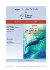 Unterrichtsmodell zum Kinderbuch von Nina Rauprich ›Die sanften Riesen der Meere‹