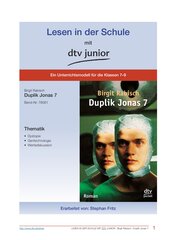 Unterrichtsmaterial zum Jugendbuch von Birgit Rabisch ›Duplik Jonas 7‹