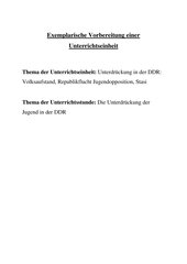 UR-Entwurf: Unterdrückung in der DDR - 9. Klasse