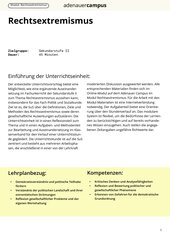 Unterrichtseinheit Rechtsextremismus