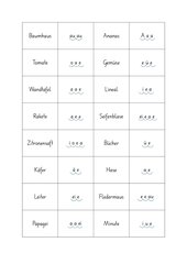 Silbenskelette und Wörter Domino, Zurdnungskarten, AB