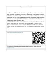 Programmieren mit Scratch für Anfänger Vertretungsstunde Ferienprojekt