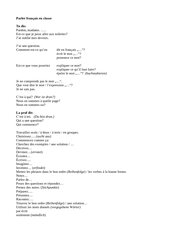 Parler francais en classe