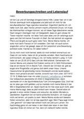 Bewerbung und Lebenslauf