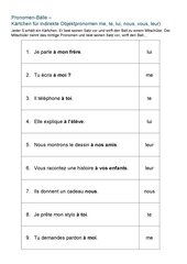 COI- indirekte Objektpronomen- Satzkärtchen