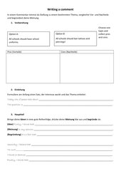 Writing a comment HS Kl. 9