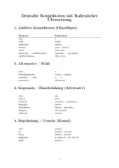 Deutsche Konnektoren auf Italienisch