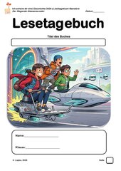 Welttag des Buches 2026: Der fliegende Klassenscooter - Lesetagebuch STANDARD für Klasse 3 bis 5