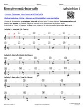 Komplementärintervalle Arbeitsblatt mit Erklärvideo