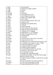 Sounds - words - meanings - Zettel zur Wortschatzarbeit Klasse 11