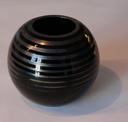 Vase - Glasvase, Vase, schwarz, Kugel, Kugelvase, Hohlgefäß, Dekoration, Blumenvase, Hohlkugel, Glas, rund