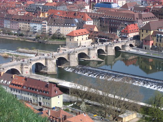 Würzburg - Würzburg, Festung, Altstadt, Main, Fluss, Alte Mainbrücke, Steinbrücke, Brücke, Stadt