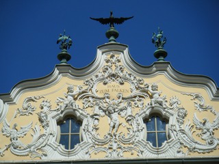 Falkenhaus Würzburg - Falkenhaus, Haus zum Falken, Würzburg, Rokoko, Fassade, Rokokofassade