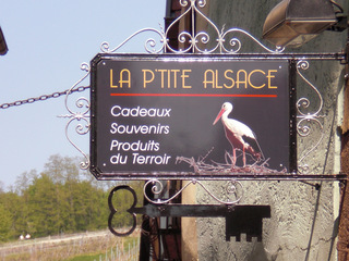La p'tite Alsace - Frankreich, civilisation, Alsace, Elsass, Laden, magasin, Storch, cigogne