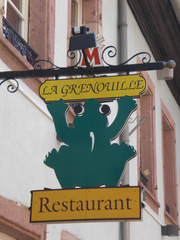 Restaurant La Grenouille - Frankreich, civilisation, panneau, Schild, Restaurant, grenouille, Frosch, Ausleger, Werbung
