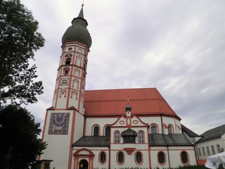 Klosterkirche Andechs - Kloster, Kirche, Religion, Wallfahrt, Klosterkirche, Bayern, Benediktiner, gotisch, Hallenkirche