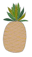 Ananas Zeichnung#1  - Ananas, Frucht, Bromeliengewächs, Obst, süß, Illustration, Zeichnung